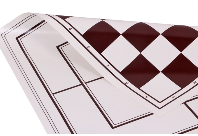 Tablero de ajedrez enrollable de vinilo + molino, blanco / marrón (doble cara, blanco / marrón)